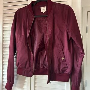 Hippie Rose Burgundy Bomber Jacket
